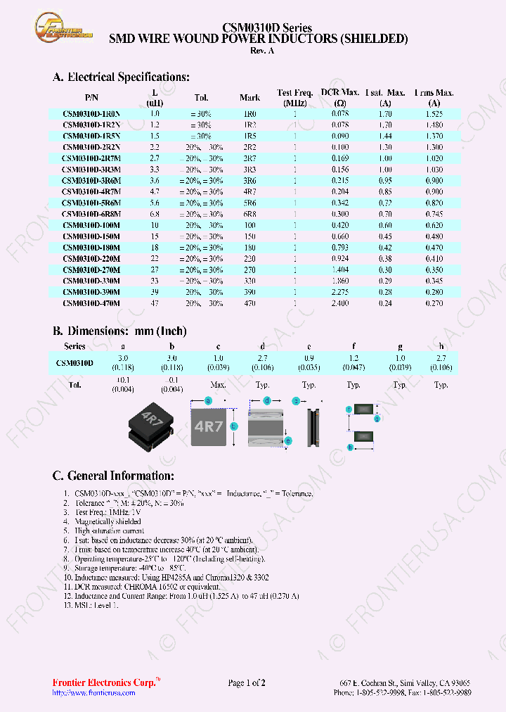 CSM0310D-1R0N_8943727.PDF Datasheet