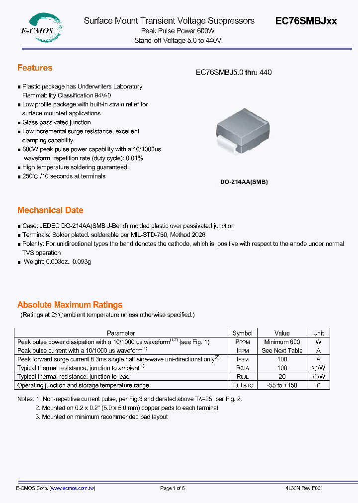 EC76SMBJ40_8949989.PDF Datasheet