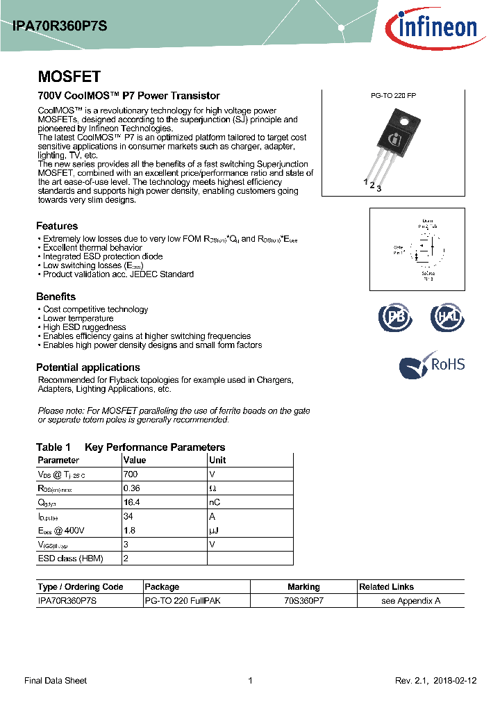 IPA70R360P7S_8950505.PDF Datasheet