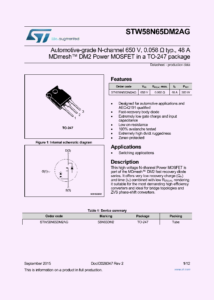 STW58N65DM2AG_8952354.PDF Datasheet