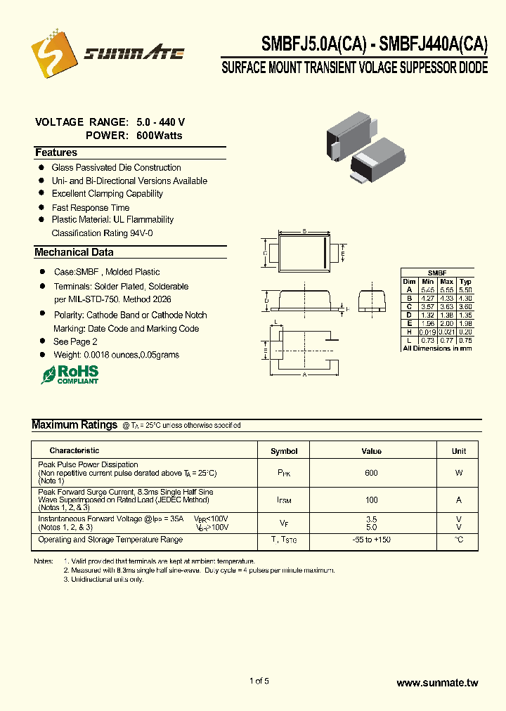 SMBFJ50A_8957803.PDF Datasheet