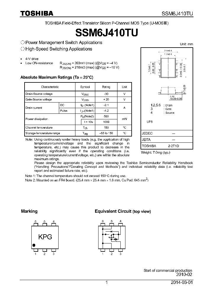 SSM6J410TU_8962607.PDF Datasheet