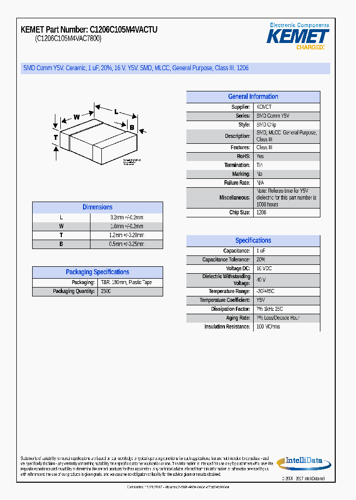 C1206C105M4VACTU_8986064.PDF Datasheet Download --- IC-ON-LINE
