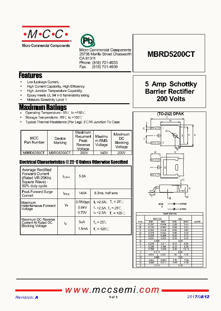 MBRD5200CT_8988444.PDF Datasheet