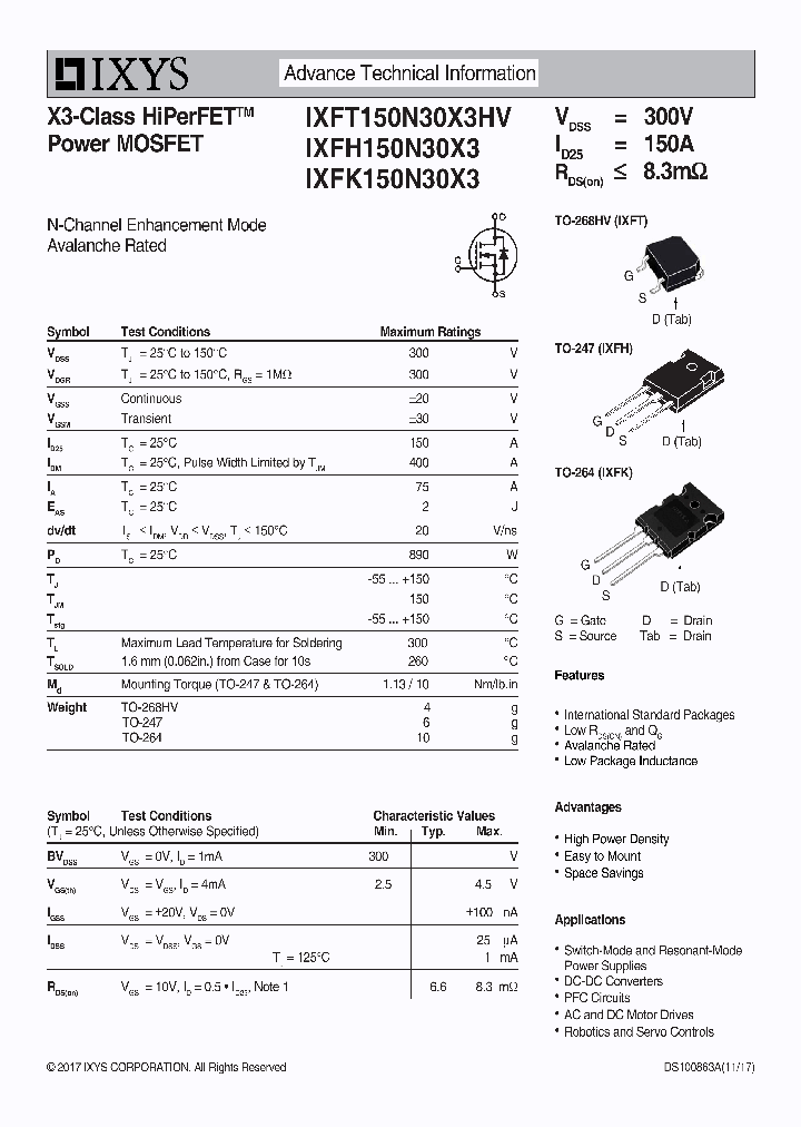 IXFT150N30X3HV_8989298.PDF Datasheet