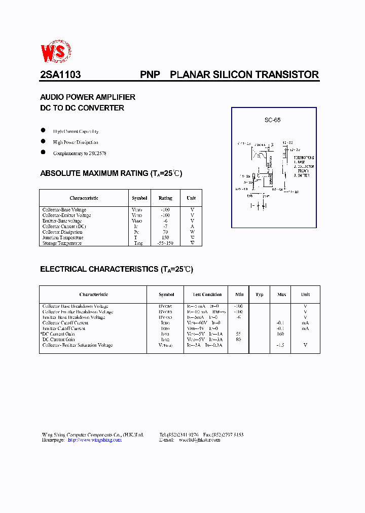 2SA1103_8991264.PDF Datasheet