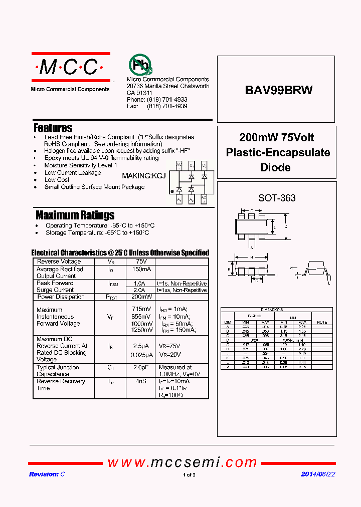 BAV99BRW-14_8998738.PDF Datasheet