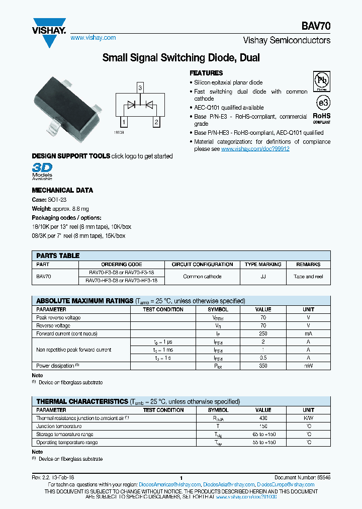 BAV70-E3-08_8999164.PDF Datasheet