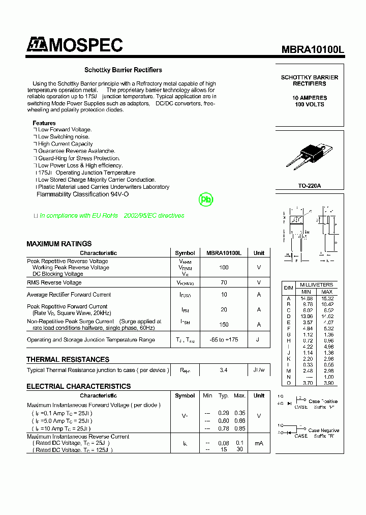 MBRA10100L_9004378.PDF Datasheet