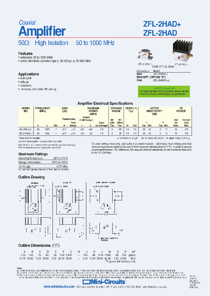 ZFL-2HADX_9004390.PDF Datasheet