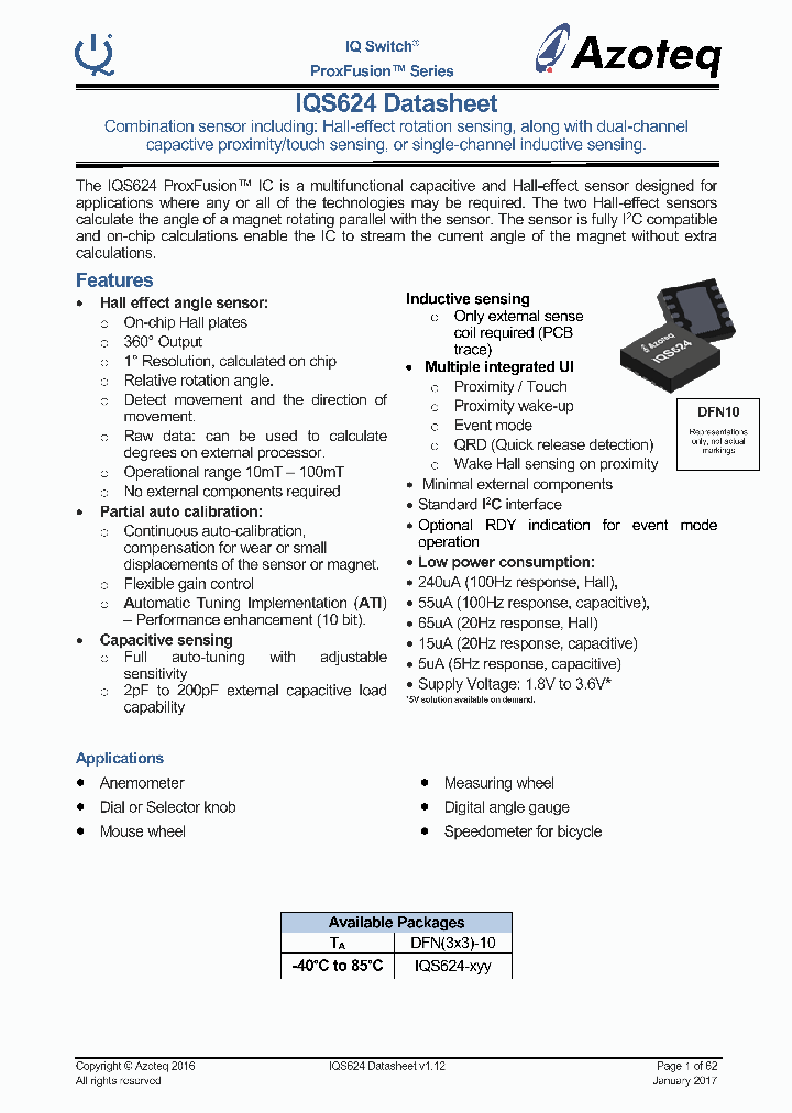 IQS6624-300DNR_9005350.PDF Datasheet Download --- IC-ON-LINE