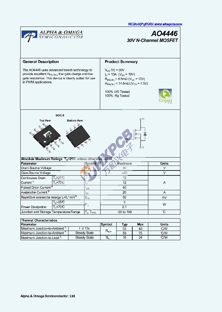 AO4446_9007617.PDF Datasheet