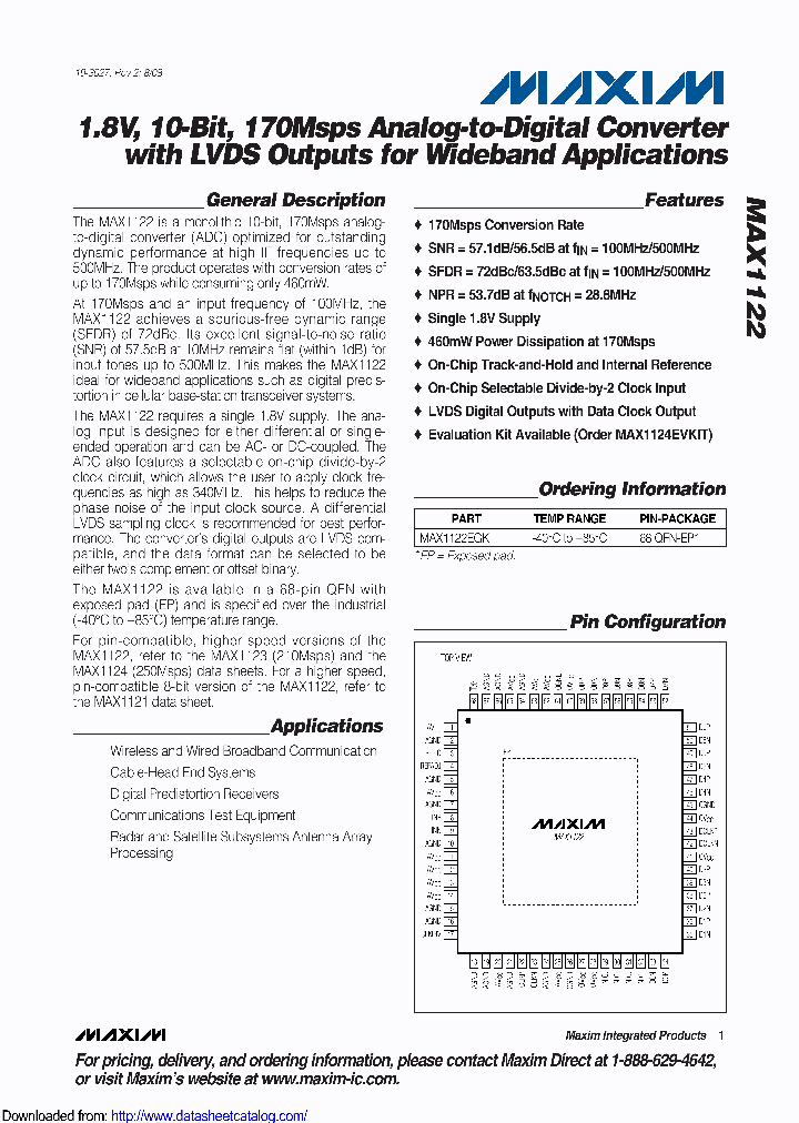 MAX1122BEGK-TD_9009477.PDF Datasheet