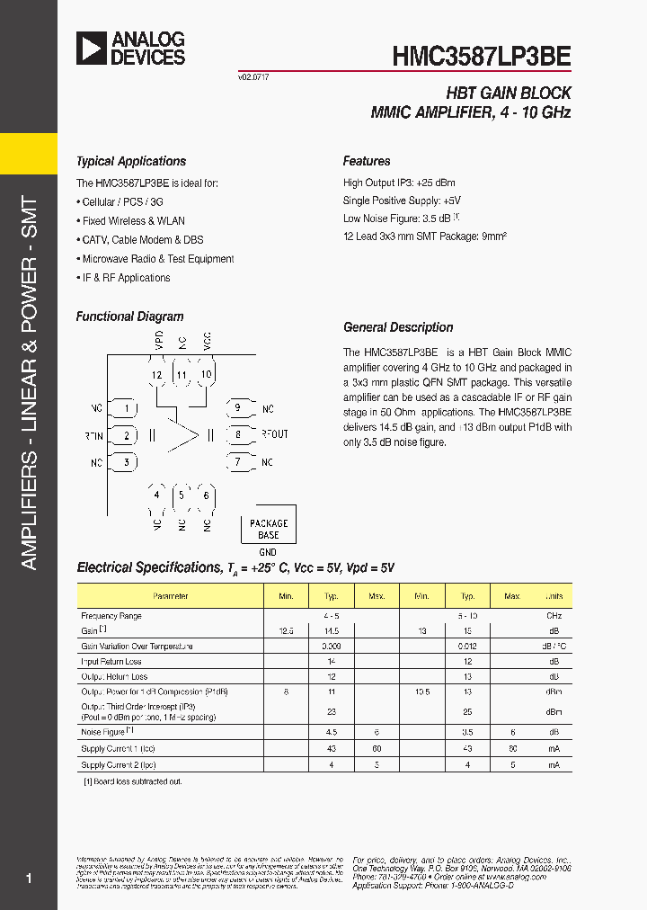 HMC3587LP3BE_9012307.PDF Datasheet