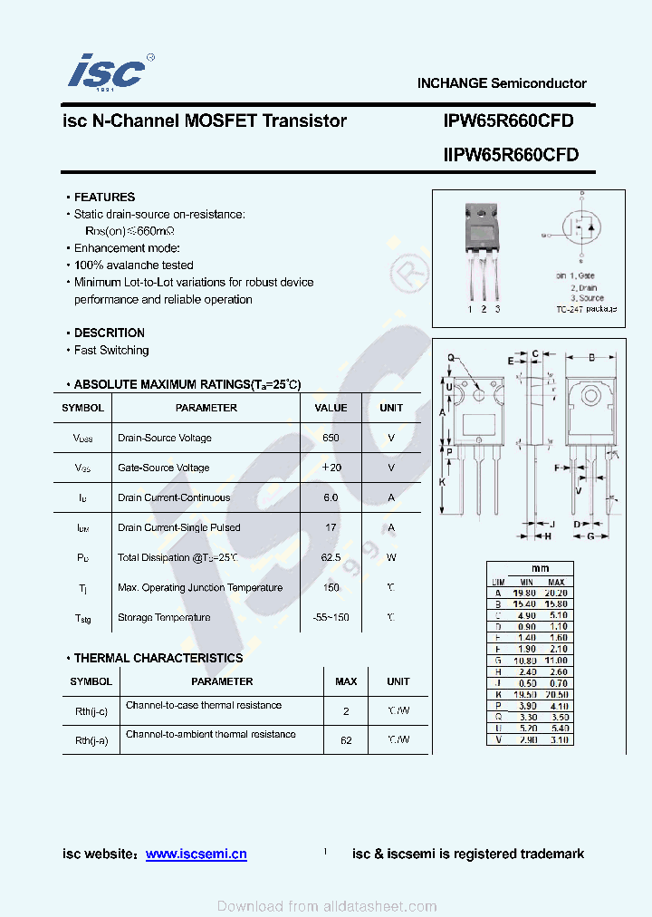 IIPW65R660CFD_9014771.PDF Datasheet
