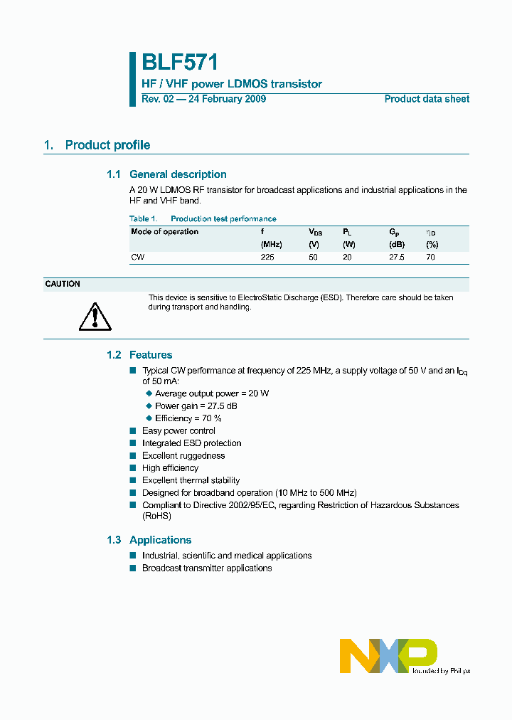 BLF571-15_9016633.PDF Datasheet