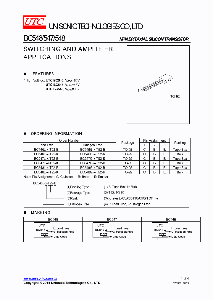BC546G-X-T92-B_9017325.PDF Datasheet