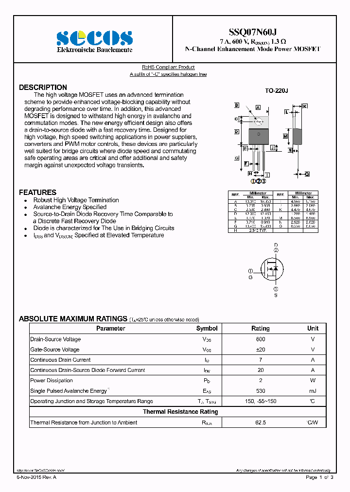 SSQ07N60J_9023730.PDF Datasheet