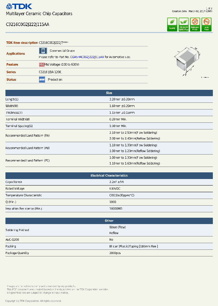 C3216C0G2J222J115AA-17_9027069.PDF Datasheet