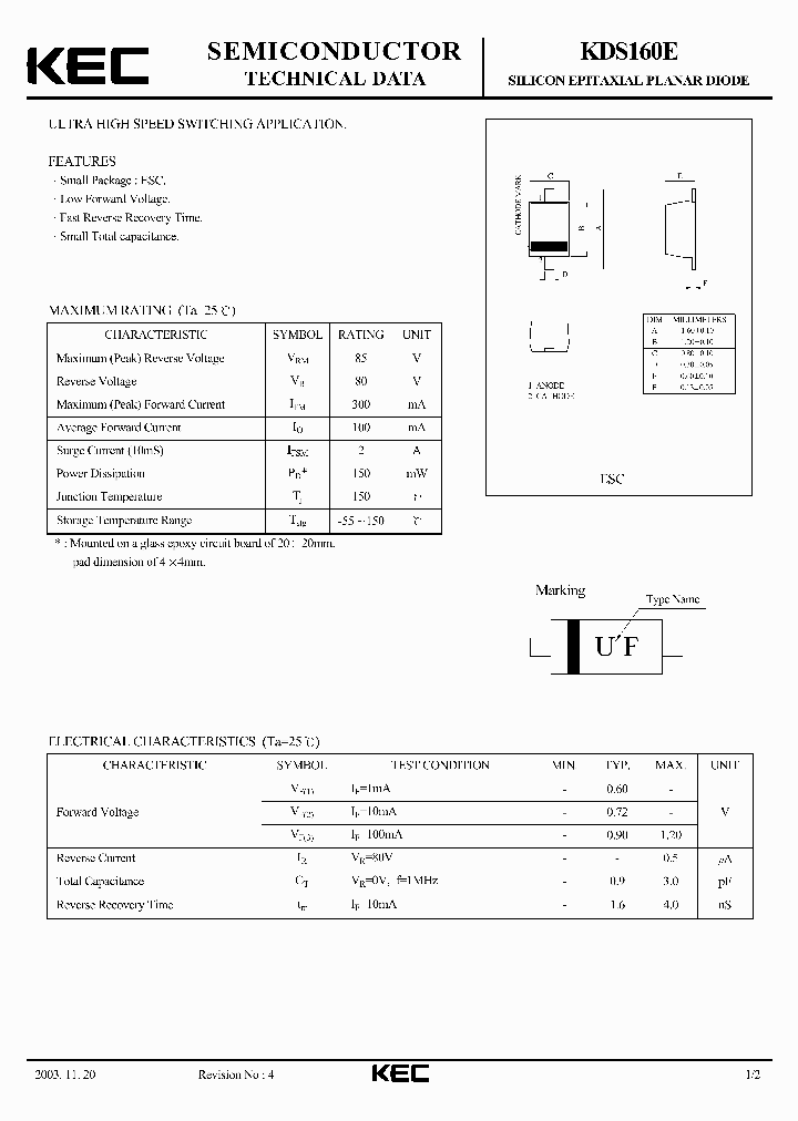 KDS160E-03_9027188.PDF Datasheet Download --- IC-ON-LINE