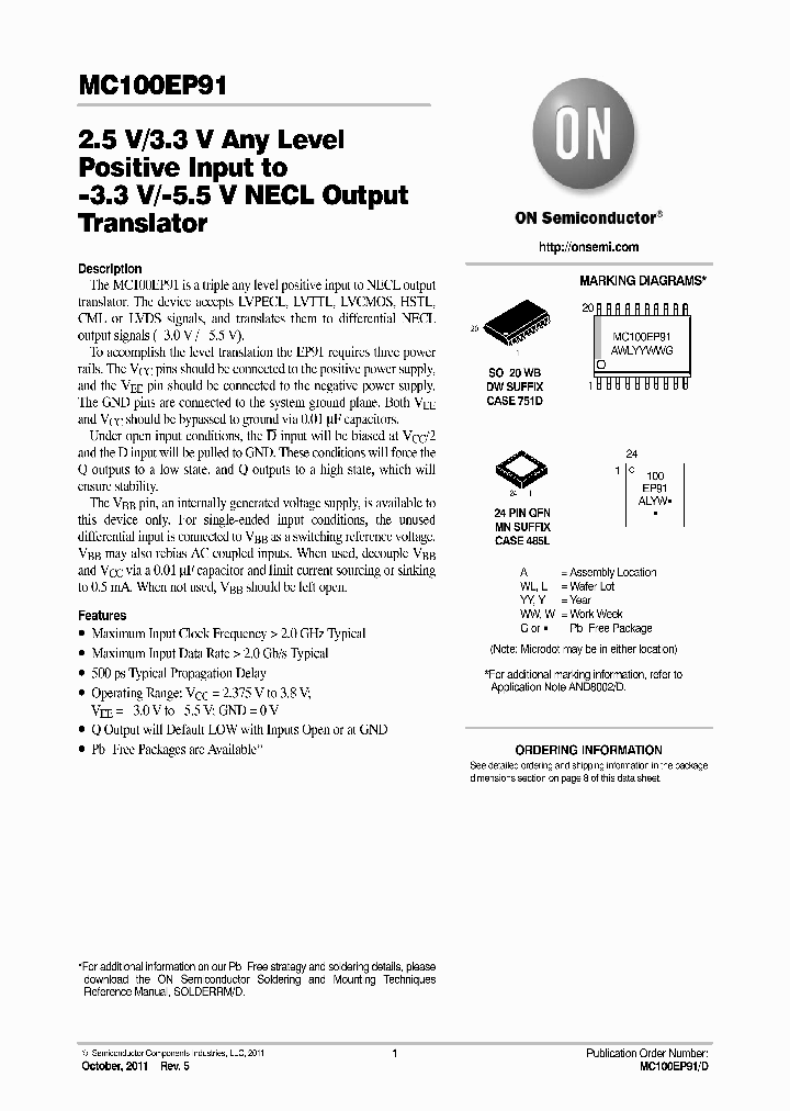 MC100EP91_9033314.PDF Datasheet