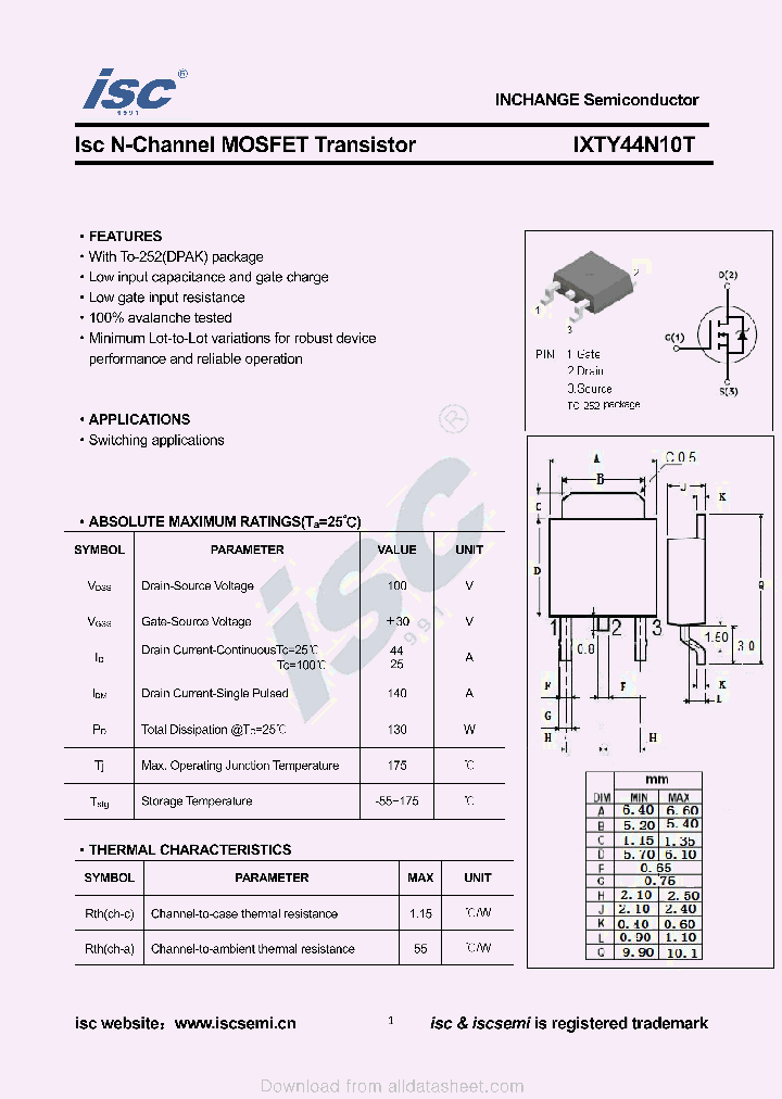 IXTY44N10T_9034995.PDF Datasheet