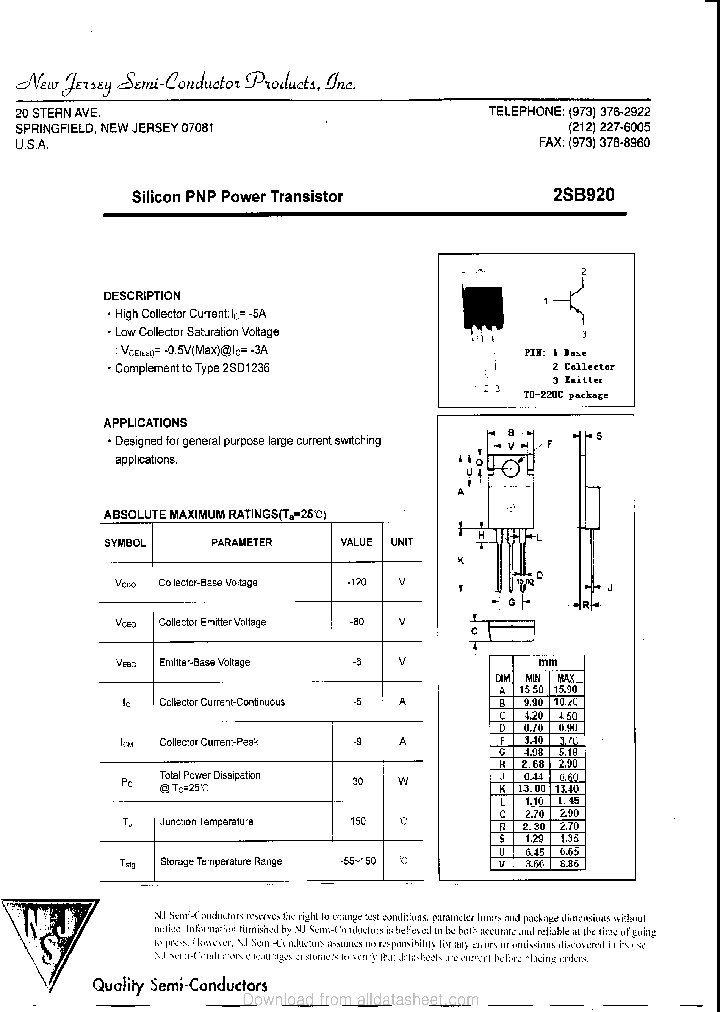 2SB920_9036248.PDF Datasheet