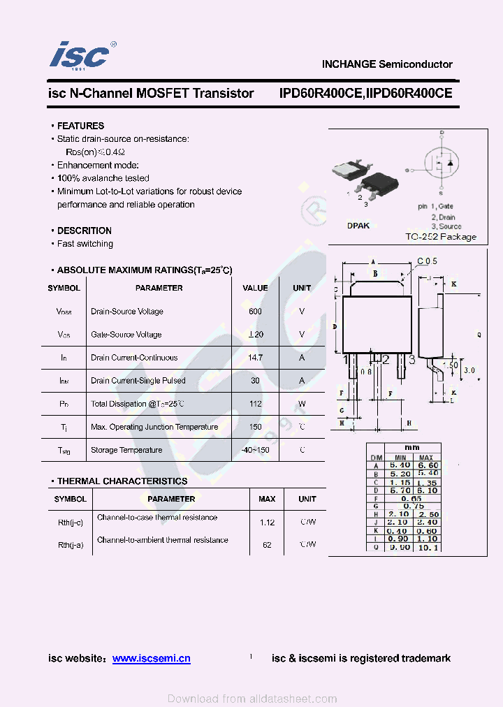 IIPD60R400CE_9039392.PDF Datasheet