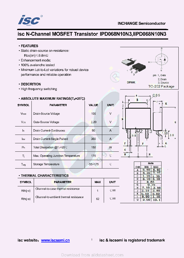 IIPD068N10N3_9039972.PDF Datasheet