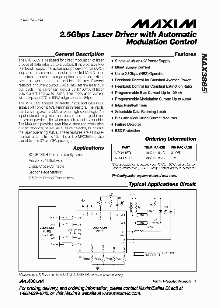 MAX3865E_9040208.PDF Datasheet