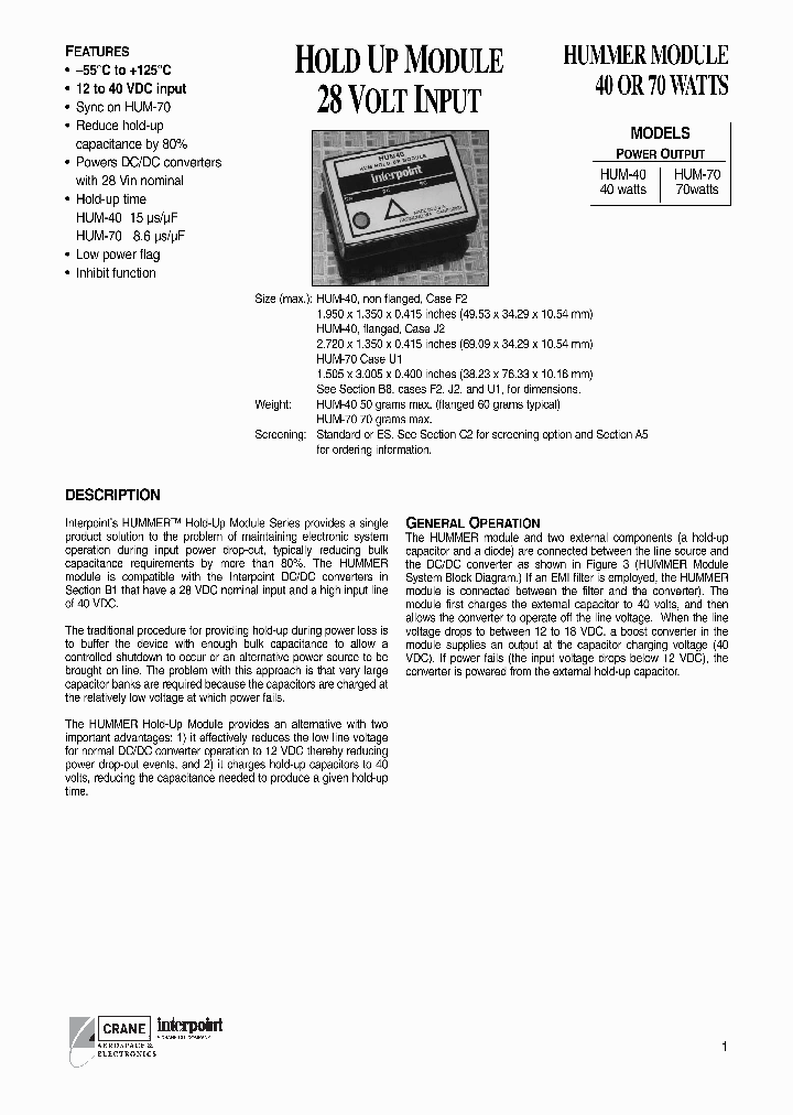 HUM-40_9040482.PDF Datasheet Download --- IC-ON-LINE