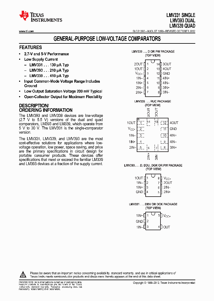 LMV331SINGLE_9040573.PDF Datasheet