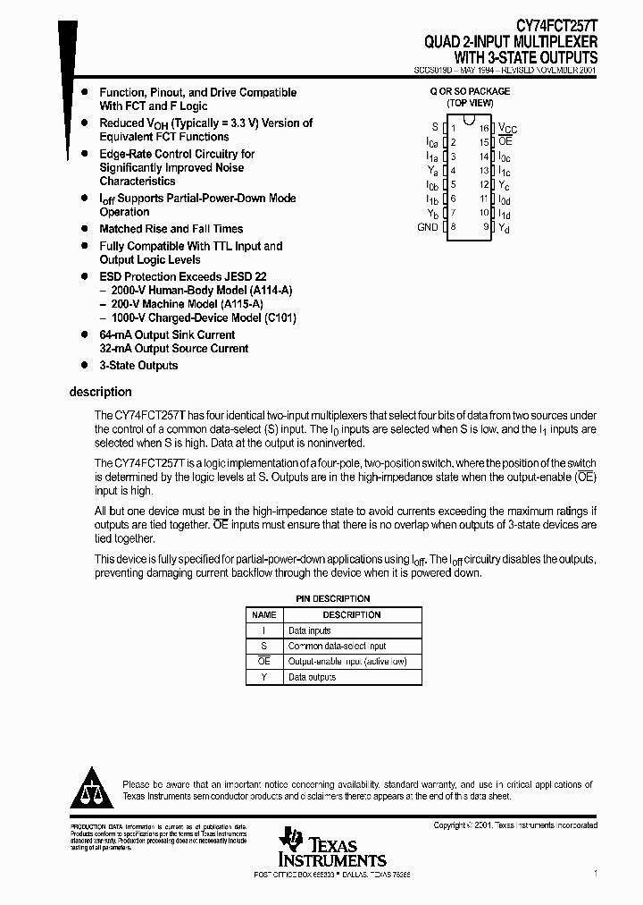 CY74FCT257ATDRE4_9041107.PDF Datasheet