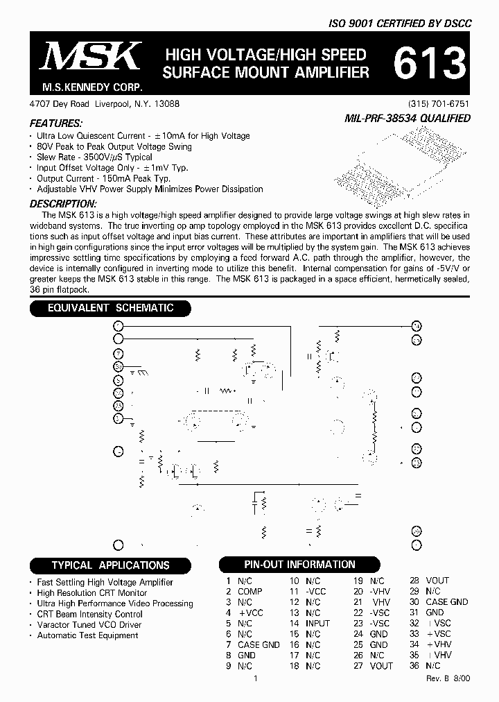MSK613-15_9044580.PDF Datasheet Download --- IC-ON-LINE