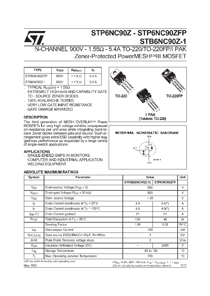 STP6NC90Z_9045317.PDF Datasheet