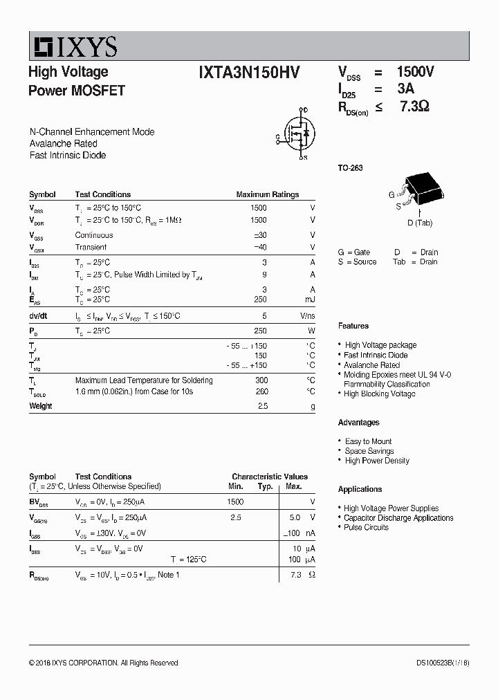 IXTA3N150HV_9046504.PDF Datasheet