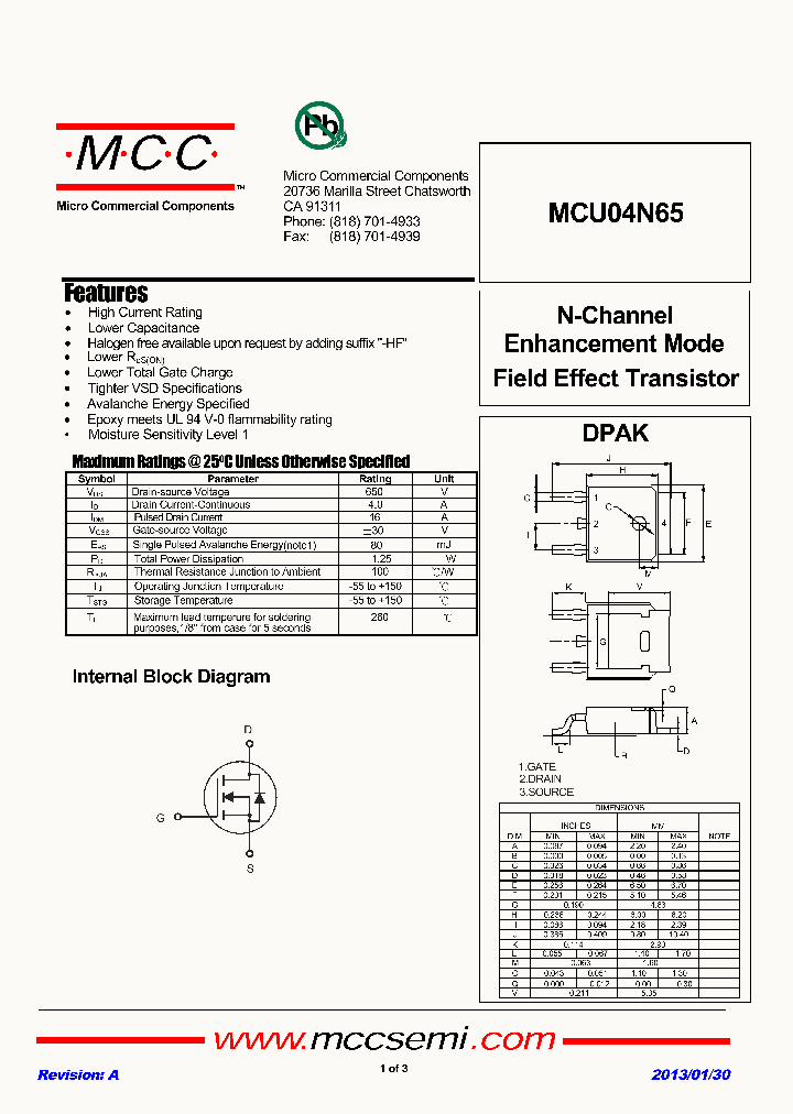 MCU04N65_9048063.PDF Datasheet