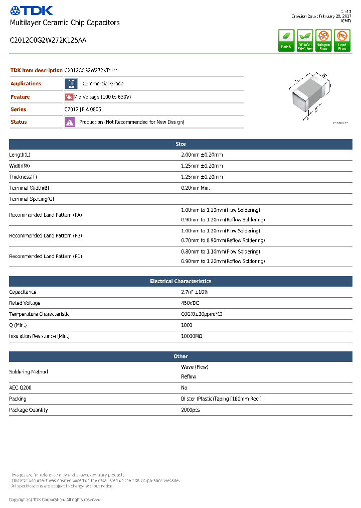 C2012C0G2W272K125AA-17_9051677.PDF Datasheet