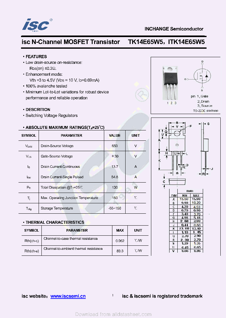 TK14E65W5_9052607.PDF Datasheet