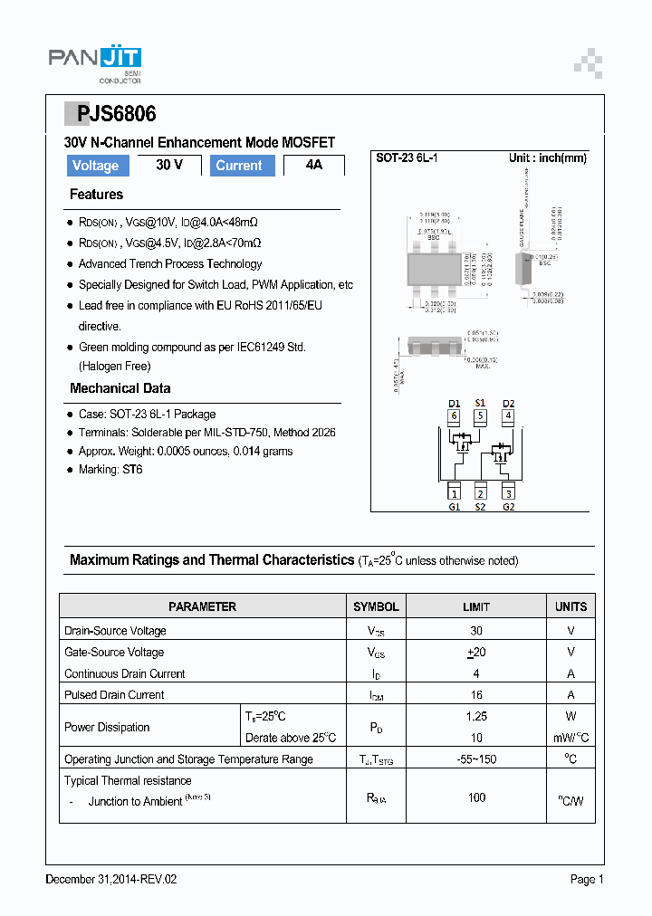 PJS6806_9054406.PDF Datasheet
