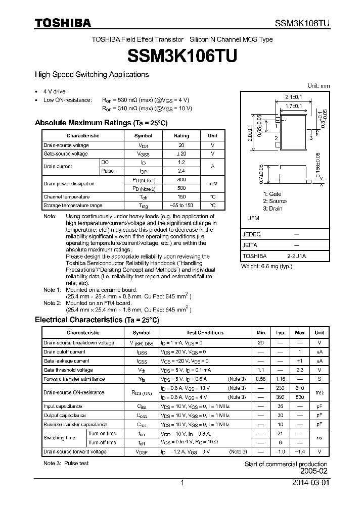 SSM3K106TU_9059952.PDF Datasheet