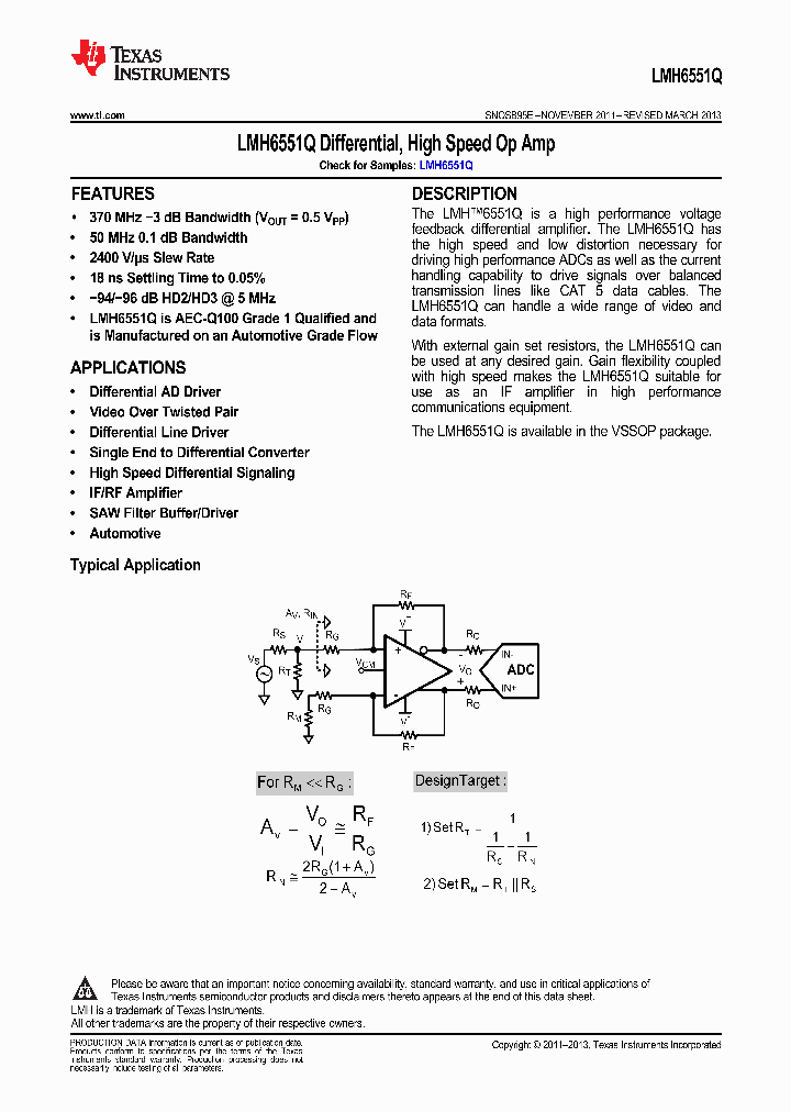 LMH6551QMMNOPB_9067316.PDF Datasheet