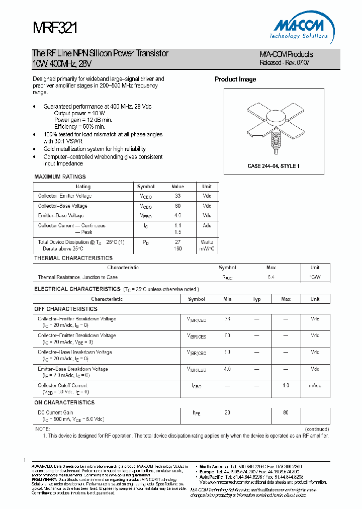 MRF321-15_9075201.PDF Datasheet