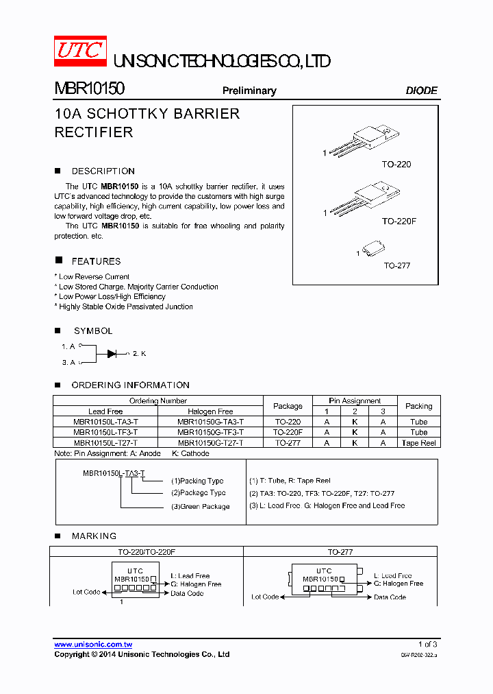 MBR10150_9080926.PDF Datasheet