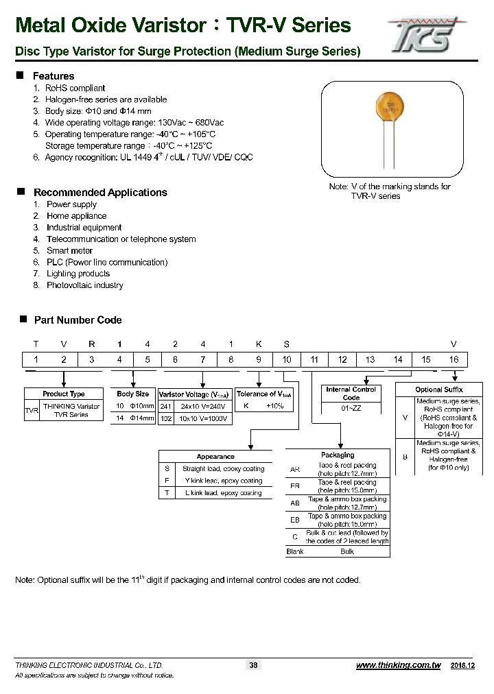 TVR10431-V_9082154.PDF Datasheet Download --- IC-ON-LINE
