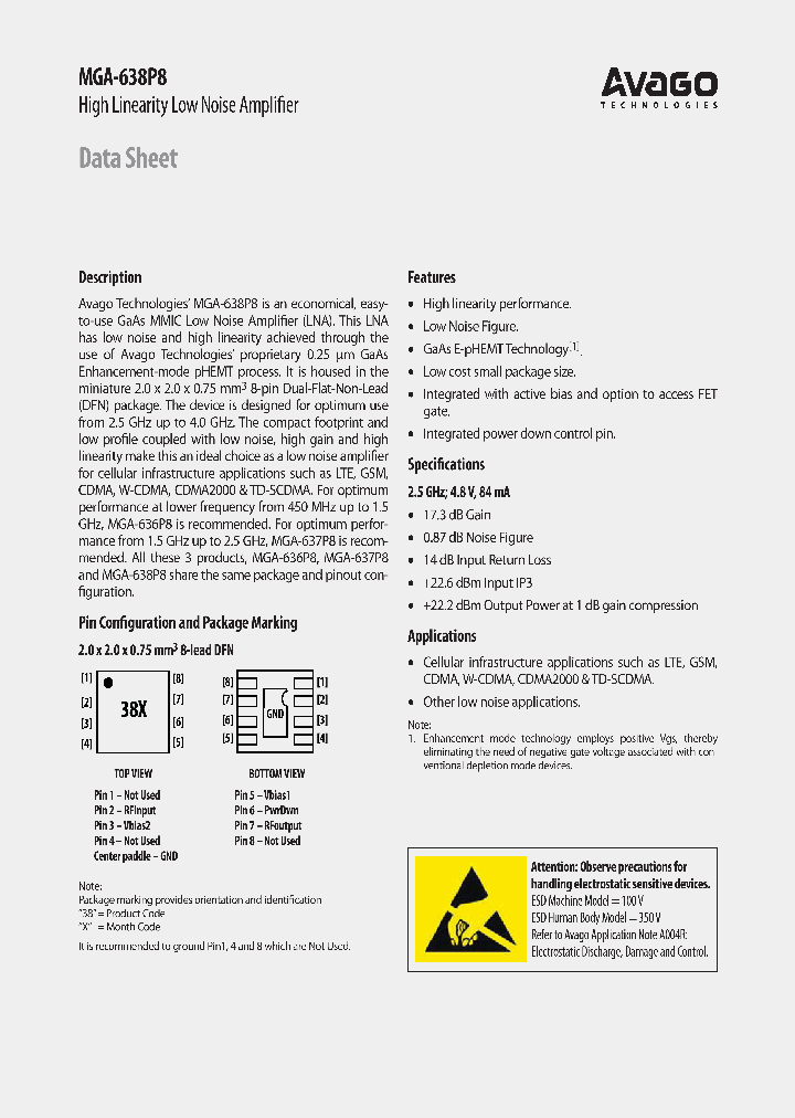 MGA-638P8-BLKG_9082338.PDF Datasheet