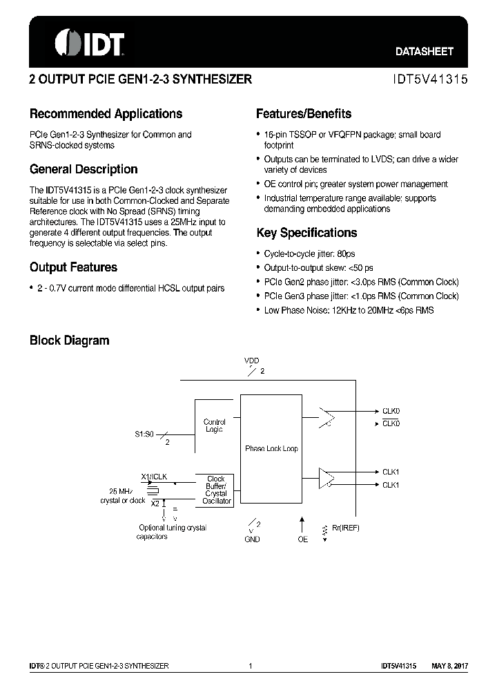 IDT5V41315_9086979.PDF Datasheet