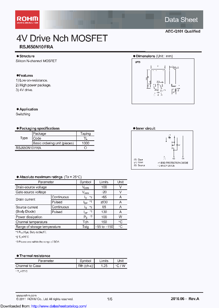 RSJ650N10FRA_9089229.PDF Datasheet