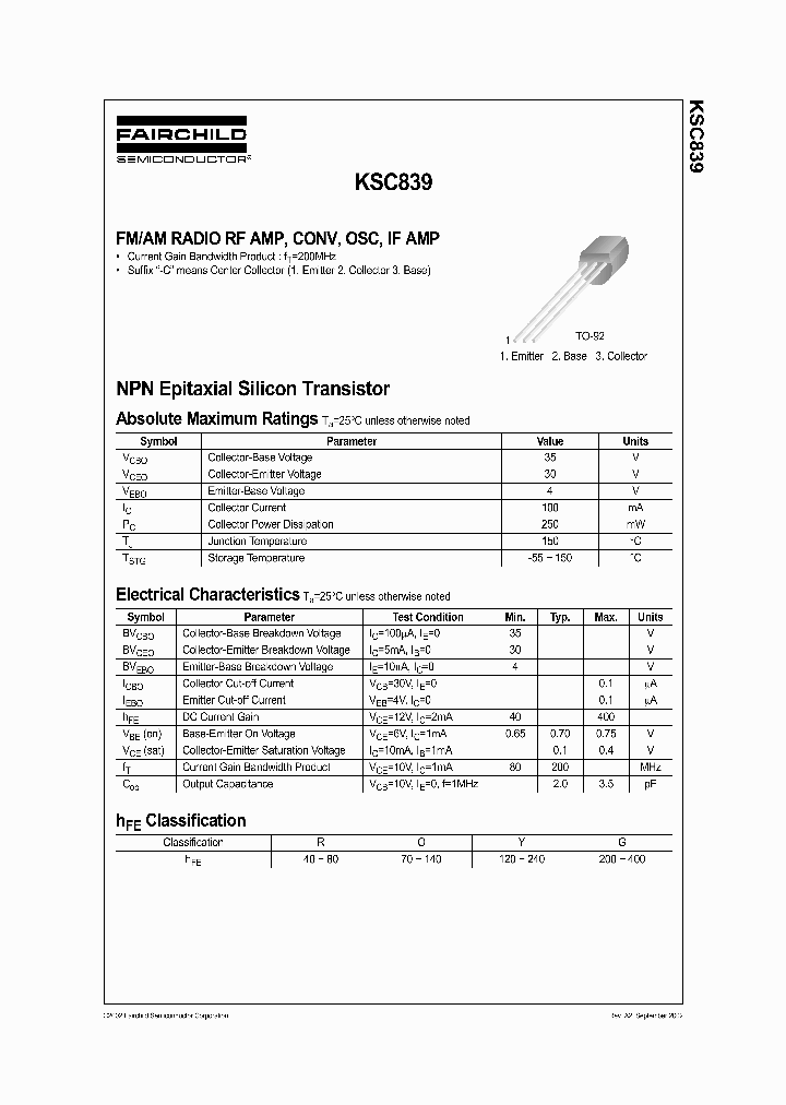 KSC839YBU_9090429.PDF Datasheet