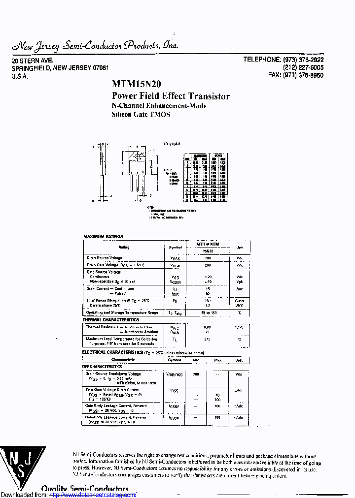 MTM15N20_9092951.PDF Datasheet Download --- IC-ON-LINE